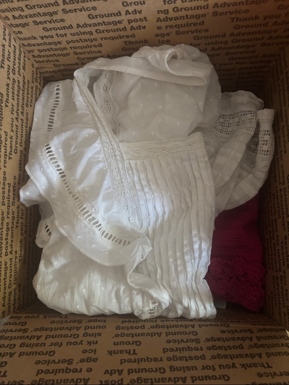 Sezane White Lace & Pin-Tuck Chemise Top